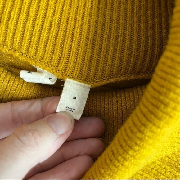 MOTH x ANTHROPOLOGIE Mustard Brenta Cowl Neck Sweater - Picture 9 of 10